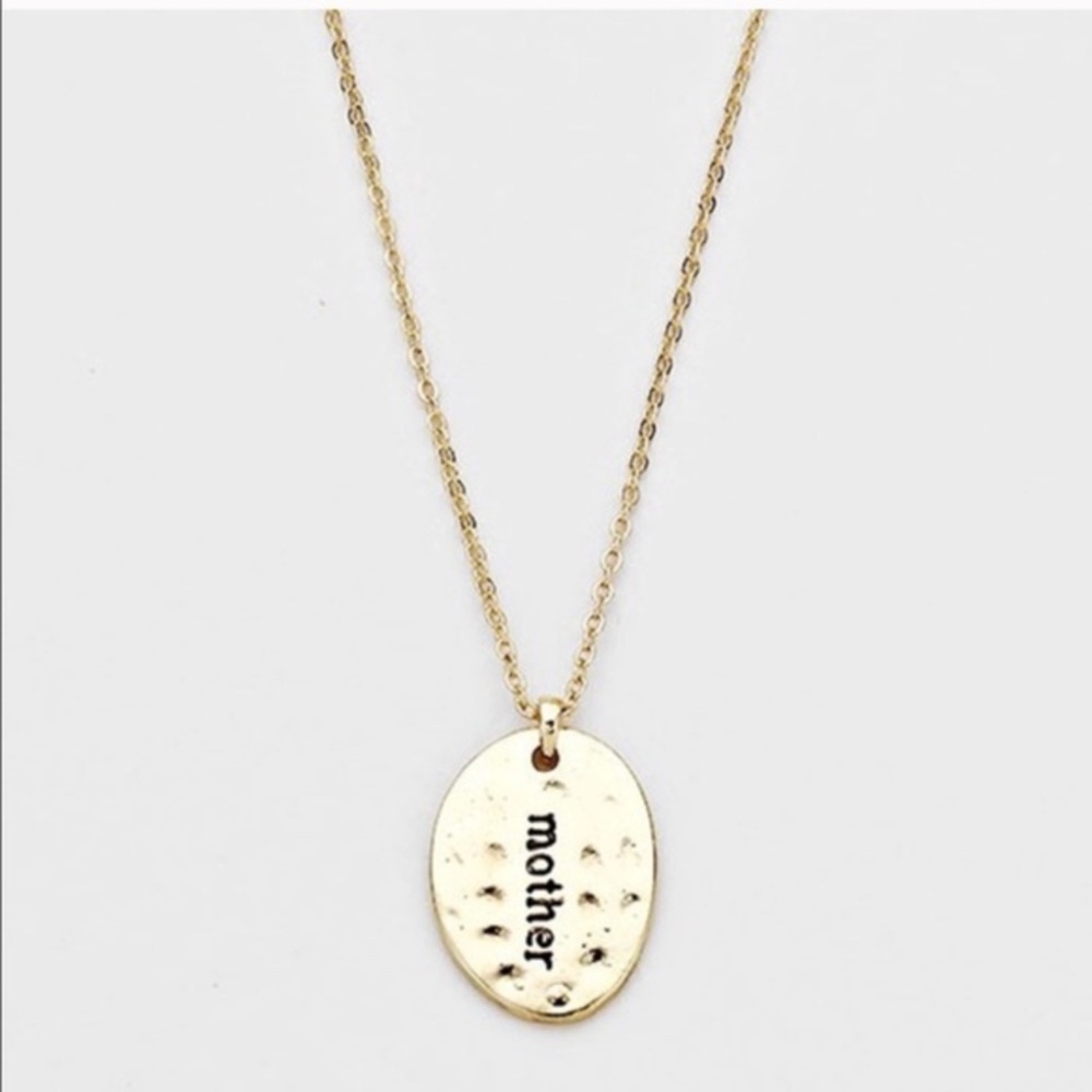 Gold 'Mother' Pendant Necklace